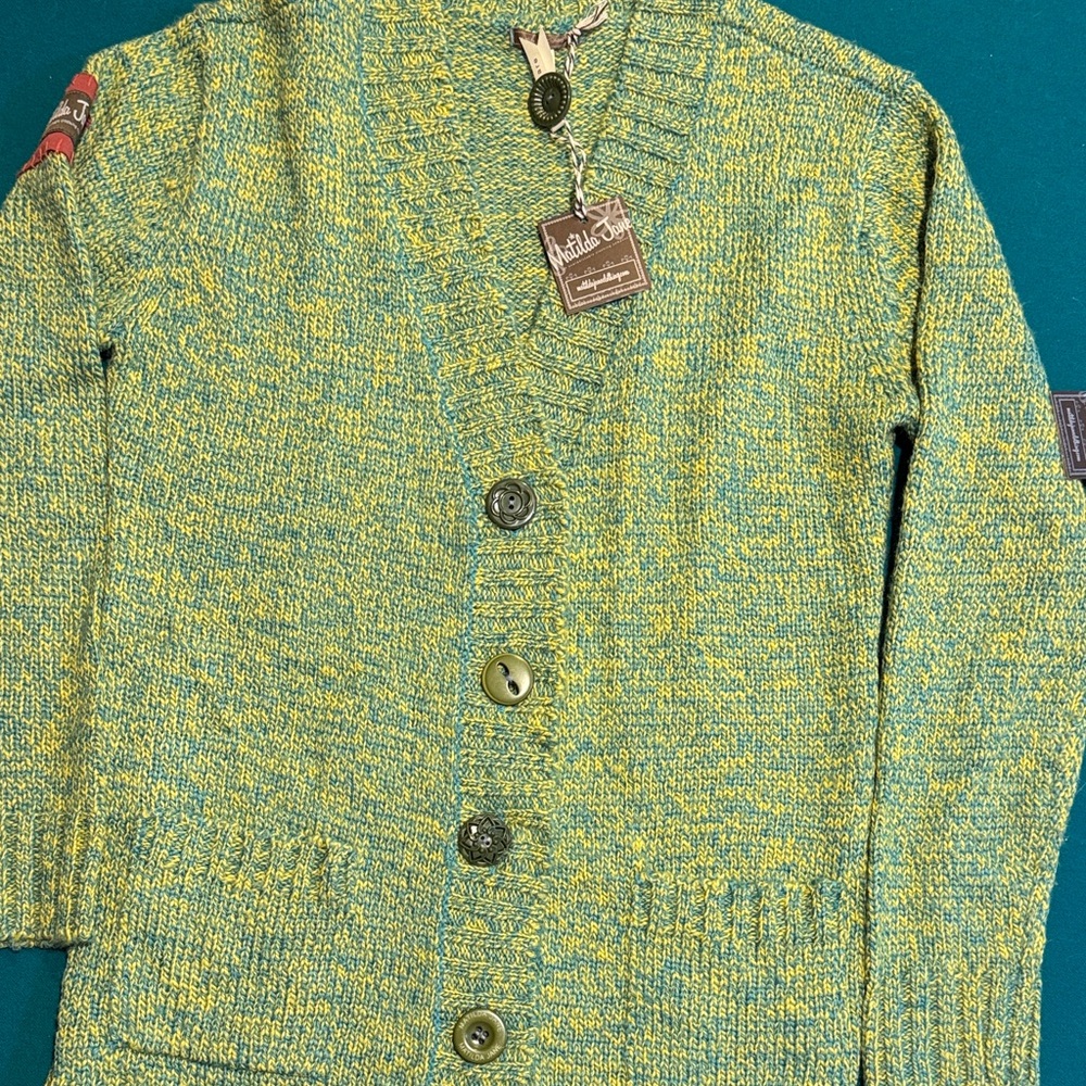 Matilda Jane Teal and Mustard Knit Sweater